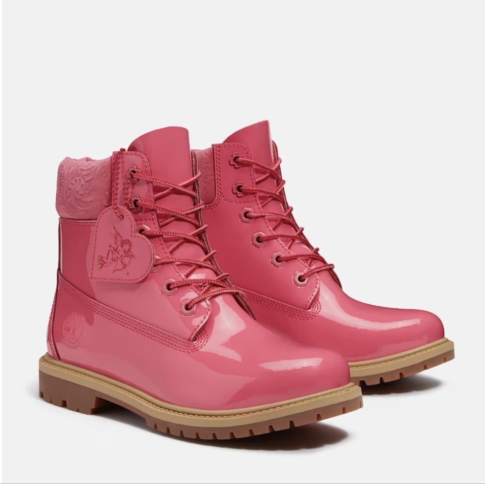 Timberland Pink Lace Up Boots